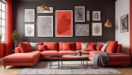 Photo interior modern design room 3d design