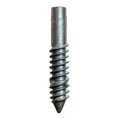 Metallic Screw Nail on a White Background