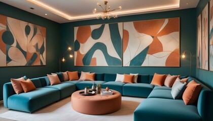 Photo interior modern design room 3d design