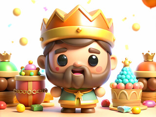 Naklejka premium Reyes Magos Festive Carnival Vibrant Glossy Background Colorful Elements Lively Scene Ideal for Carnival Themed Advertisements Magazine Covers Photo Stock Concept