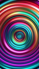 Fototapeta premium Circular spirals with swirling layered rainbow hues