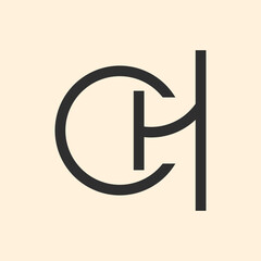 CH initial Modern minimalist abstract logo design