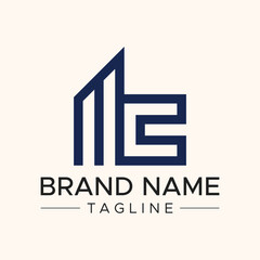 MC initial geometric-shaped logo design