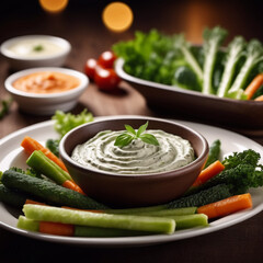 Snacks - Gesunde Snack-Idee: Gemüsesticks und Dip
