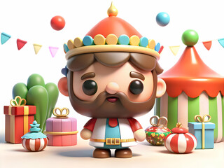 Naklejka premium Reyes Magos Festive Carnival Glossy Background Vibrant Elements Lively Scene Copy Space Ideal for Carnival Themed Advertisements Magazine Covers Photo Stock Concept