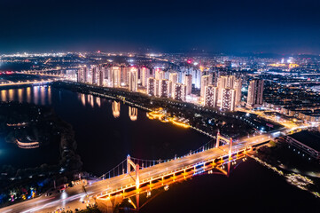 Night view of Taizi River, Liaoyang, Liaoning province