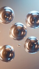 Floating transparent orbs with slight glowing reflections