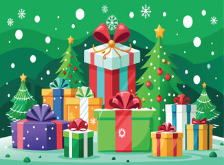 christmas background with gifts