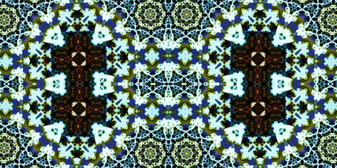 Seamless kaleidoscope pattern. The texture of the woven pattern. Endless pattern