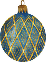 Watercolor illustration of a Christmas ornament on a white background. Ideal for holiday cards, gift tags, wrapping paper, seasonal branding, social media posts, or DIY festive projects.