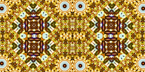 Seamless kaleidoscope pattern. The texture of the woven pattern. Endless pattern