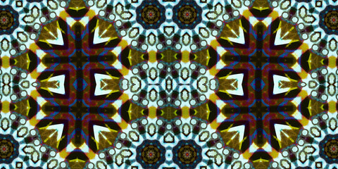 Seamless kaleidoscope pattern. The texture of the woven pattern. Endless pattern