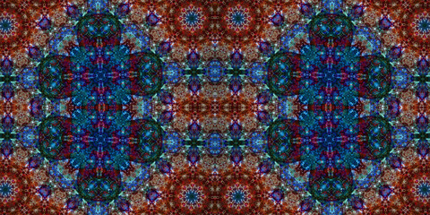 Seamless kaleidoscope pattern. The texture of the woven pattern. Endless pattern