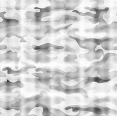 Abstract halftone vector camouflage pattern. Arctic dotted military camouflage background.