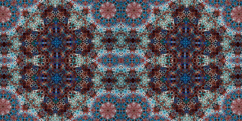 Seamless kaleidoscope pattern. The texture of the woven pattern. Endless pattern