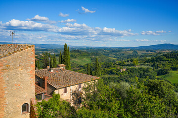 Fototapeta premium Architectural detail of of San Gimignano medieval town of Toscana, Italy, Europe