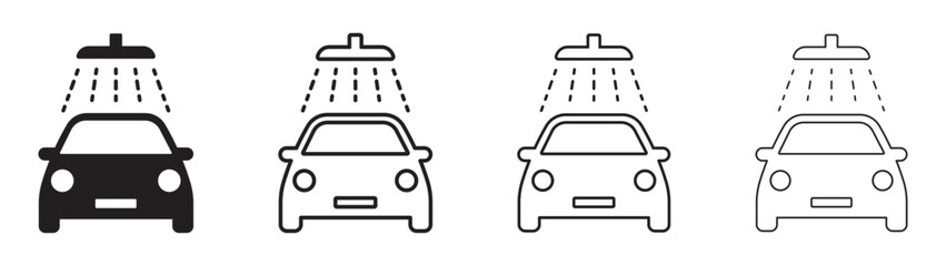 Set of car wash icons. Car care symbol, car cleaning service. Vector. EPS10.