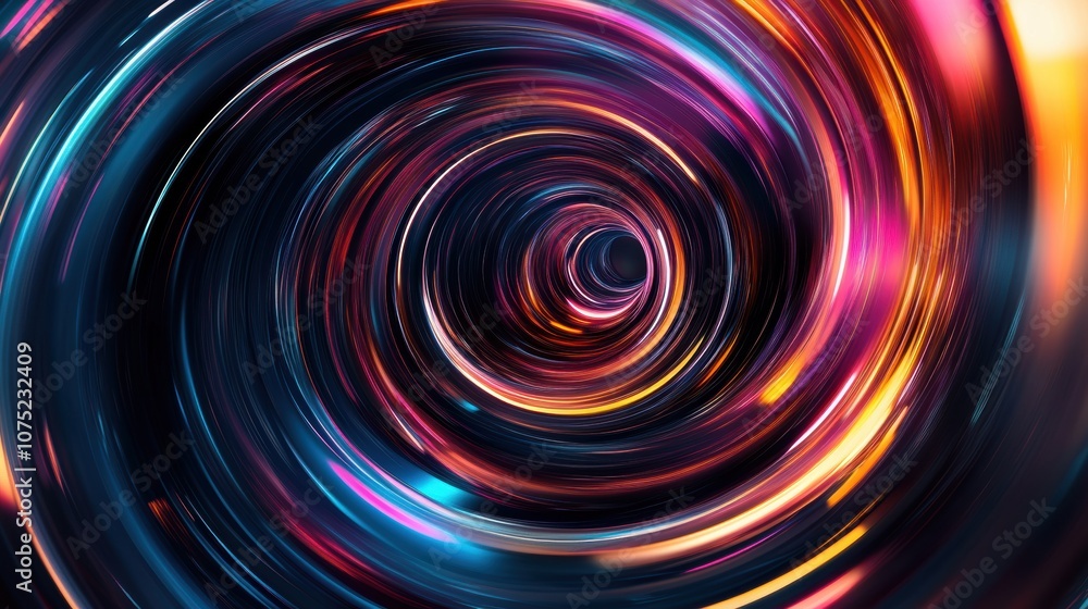 Poster vibrant motion flow, an energetic display of swirling colors symbolizing dynamic movement and vitali