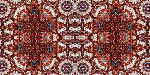 Seamless kaleidoscope pattern. The texture of the woven pattern. Endless pattern