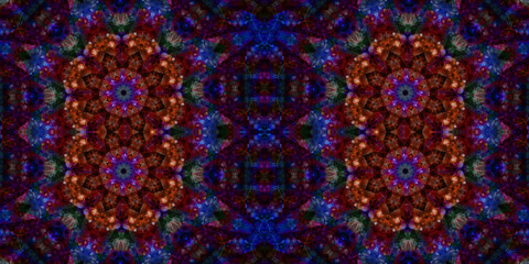 Seamless kaleidoscope pattern. The texture of the woven pattern. Endless pattern