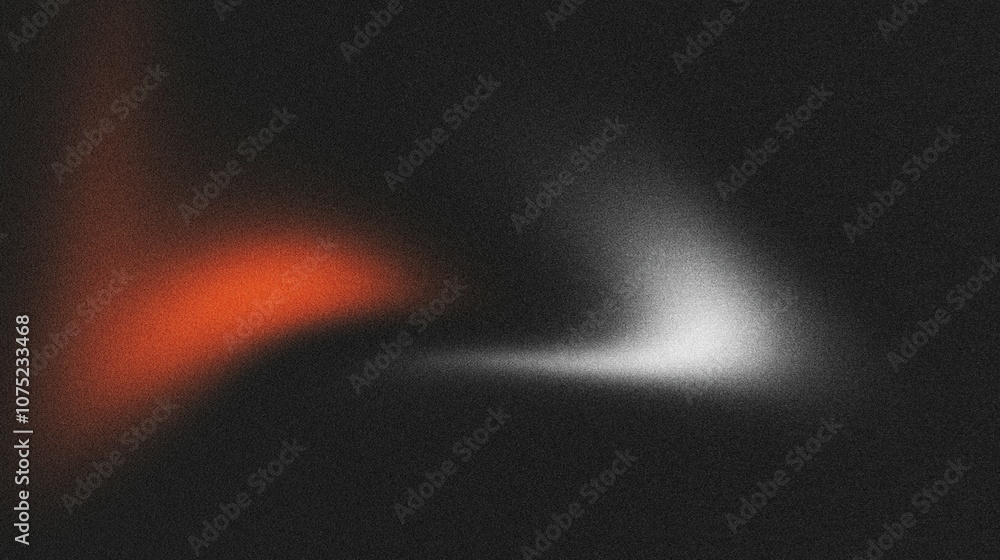 Poster abstract orange and white light streaks on a black background, creating a dynamic and abstract compo