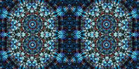 Seamless kaleidoscope pattern. The texture of the woven pattern. Endless pattern