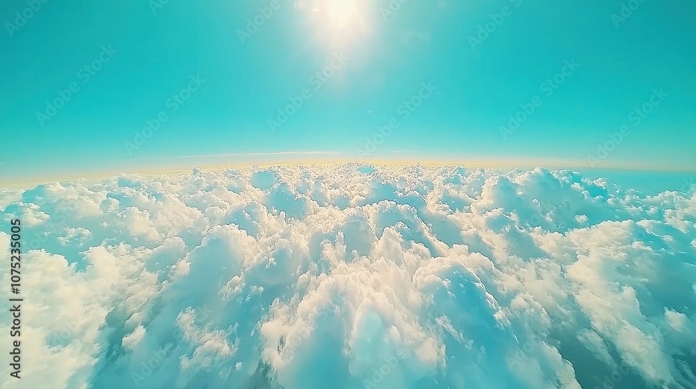 Poster dynamic cloudscape, a mesmerizing display of blue sky and drifting white clouds, showcasing the flui
