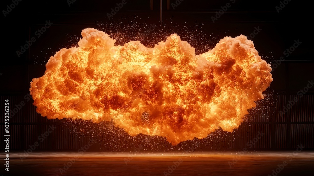 Poster dynamic fire explosion transition, a vivid and impactful visual effect showcasing a blazing fire bur