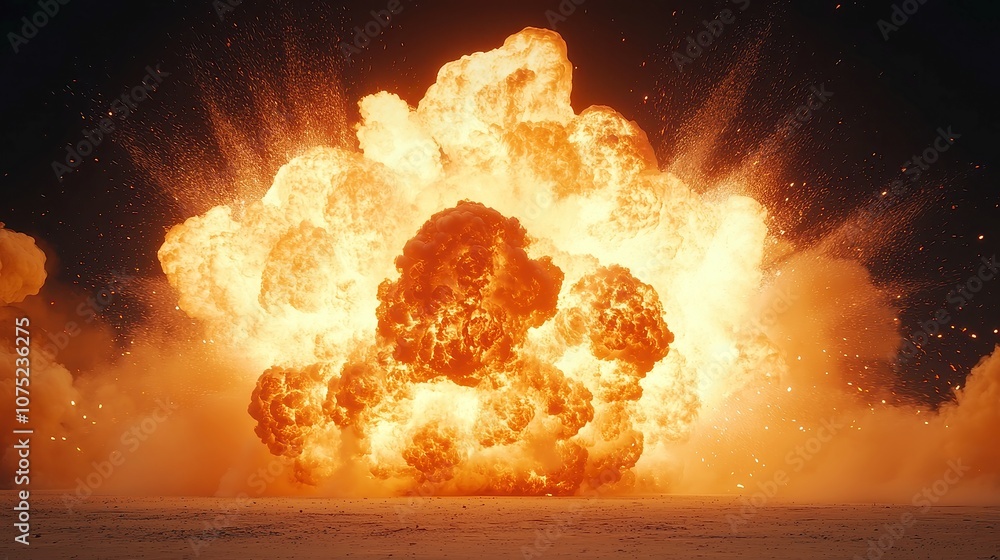Poster dynamic fire explosion transition, a vivid display of flames bursting towards the viewer, seamlessly