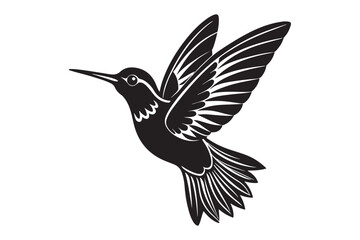 Obraz premium Hummingbird Silhouette vector illustration, Hummingbird Silhouette, Hummingbird Silhouette PNG
