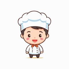 Obraz premium Chef Cute Worker Work Job Profession Professional Occupation Cartoon Character 