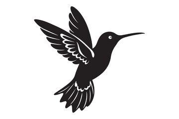 Fototapeta premium Hummingbird Silhouette vector illustration, Hummingbird Silhouette, Hummingbird Silhouette PNG