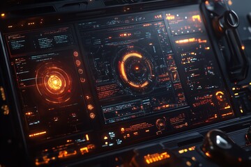 Fototapeta premium Modern interface with cutting-edge network security. Generative Ai