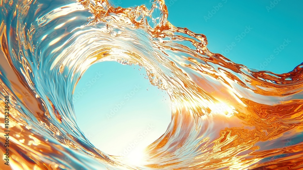 Poster slow motion water waves, a mesmerizing display of fluid dynamics, capturing the intricate movements 