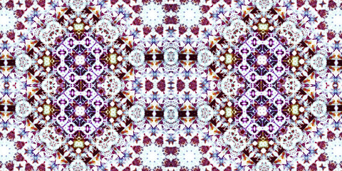Seamless kaleidoscope pattern. The texture of the woven pattern. Endless pattern