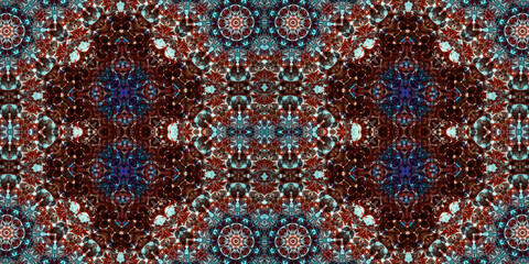 Seamless kaleidoscope pattern. The texture of the woven pattern. Endless pattern