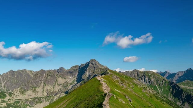 Picturesque Tatra Landscape with Moving Clouds Timelapse - Kasper Peak