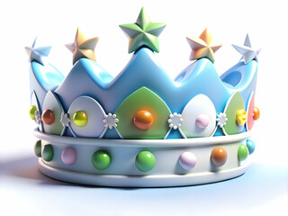 Detailed Close Up of Reyes Magos Traditional Crowns Highlighting Intricate Designs and Festive Embellishments Ideal for Photo Stock Concepts, Magazine Advertisements, or Banners with Copy Space