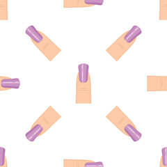Repetitive design of fingers with manicured purple nails, ideal for beauty and fashion projects