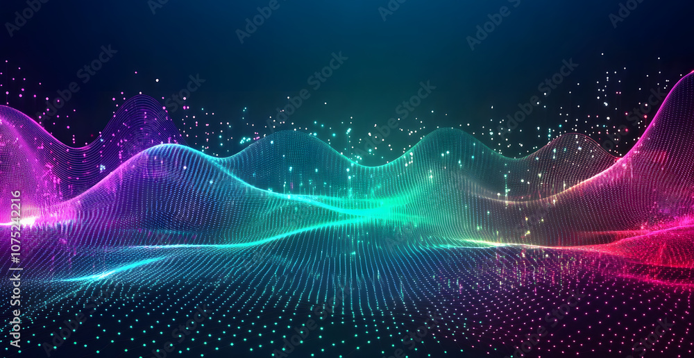 Poster A digital abstract background with glowing blue and purple connections forms the shape of an AI brain on a dark gradient, ideal for tech presentations and social network banners.