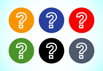Obraz premium Question mark flat icon set for apps and websites