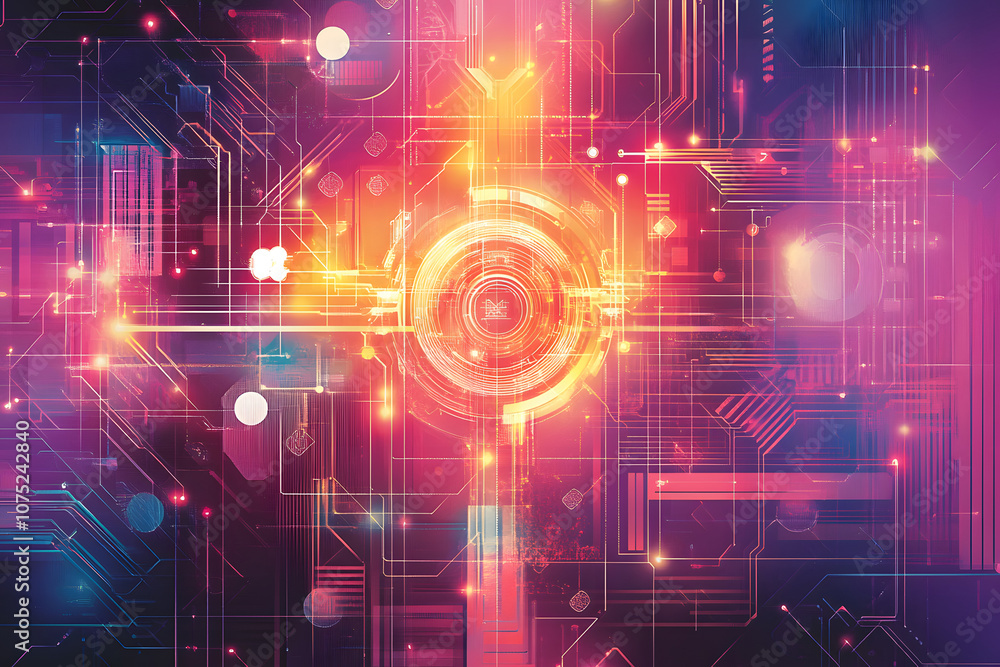 Poster A digital abstract background with glowing blue and purple connections forms the shape of an AI brain on a dark gradient, ideal for tech presentations and social network banners.