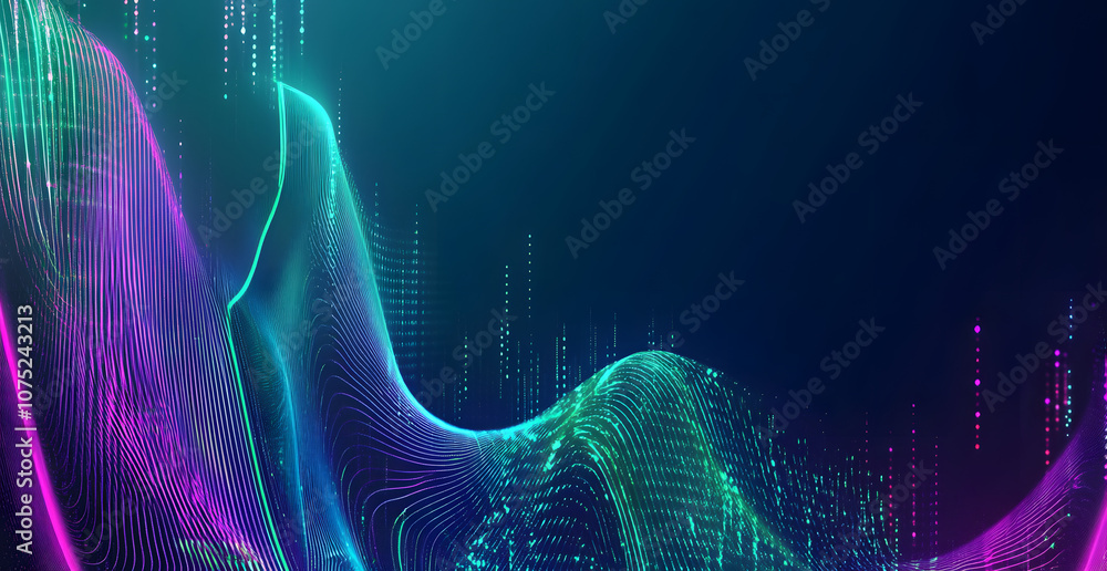 Poster A digital abstract background with glowing blue and purple connections forms the shape of an AI brain on a dark gradient, ideal for tech presentations and social network banners.