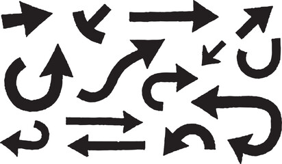 Set of Diverse Arrows Pointing in Multiple Directions