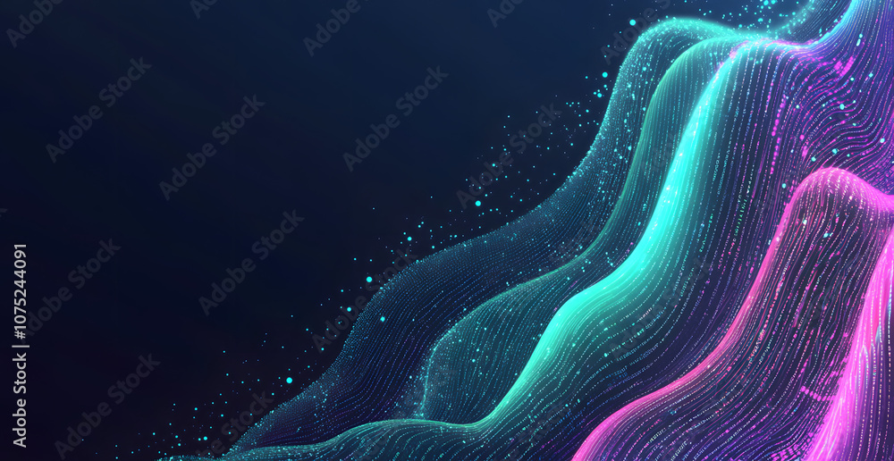 Poster A digital abstract background with glowing blue and purple connections forms the shape of an AI brain on a dark gradient, ideal for tech presentations and social network banners.