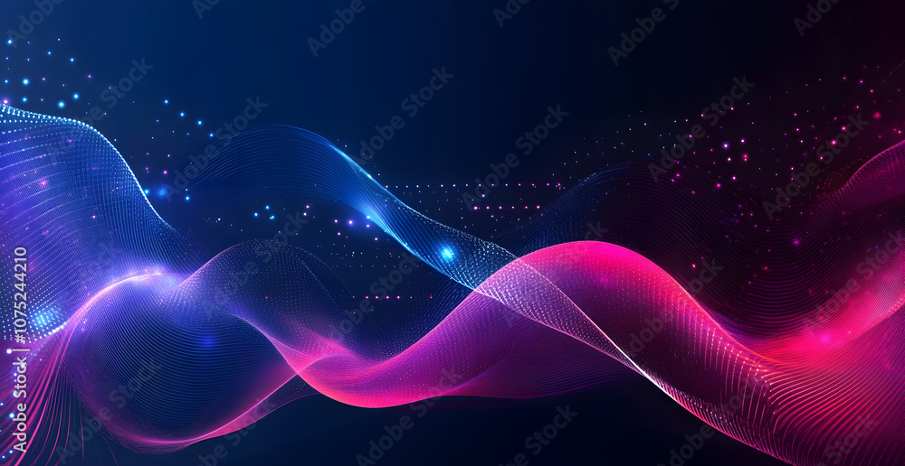 Aufkleber A digital abstract background with glowing blue and purple connections forms the shape of an AI brain on a dark gradient, ideal for tech presentations and social network banners.