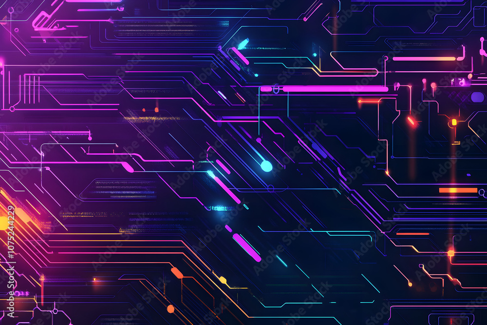 Poster A digital abstract background with glowing blue and purple connections forms the shape of an AI brain on a dark gradient, ideal for tech presentations and social network banners.