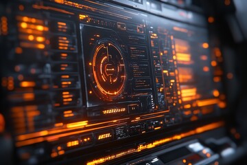 Obraz premium Future interface showcasing a secure network. Generative Ai