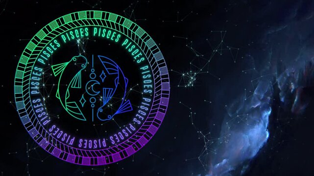 Pisces (Zodiac) and Space, Animation, 1920*1080 Full HD, 