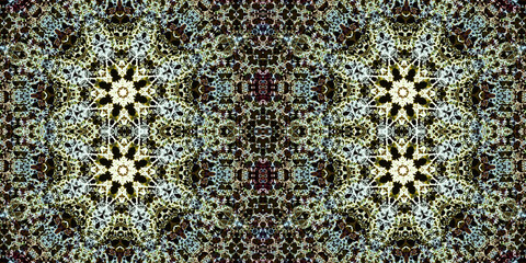 Seamless kaleidoscope pattern. The texture of the woven pattern. Endless pattern